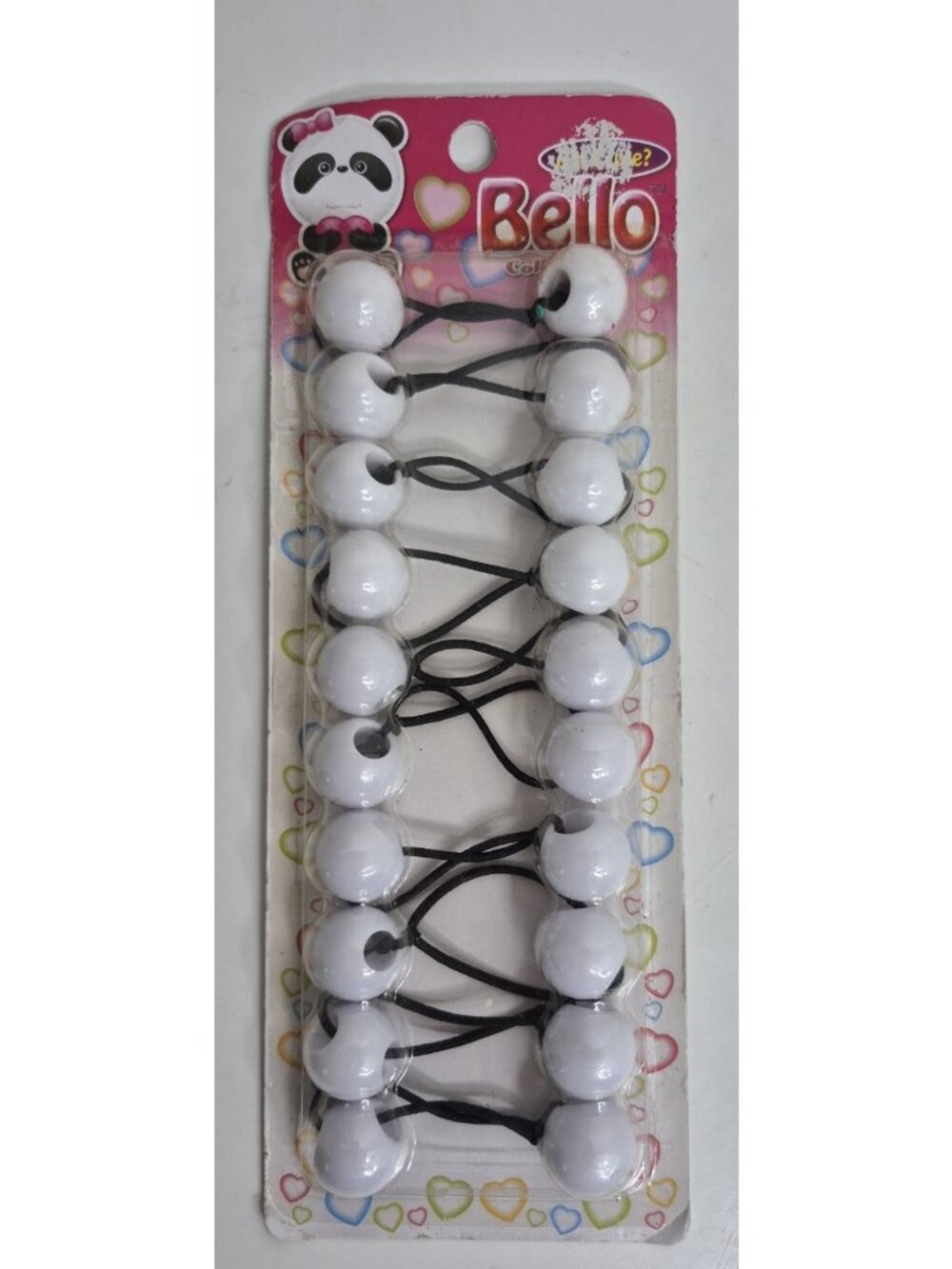 Bello Twin-Bead Hair-Knockers - 20mm White